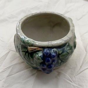 FF Fisherman’sFortune Grape Crackle Ceramic Bowl